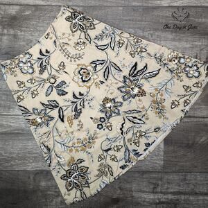 Carolina Blues Floral A Line Light Cotton Skirt Size 4